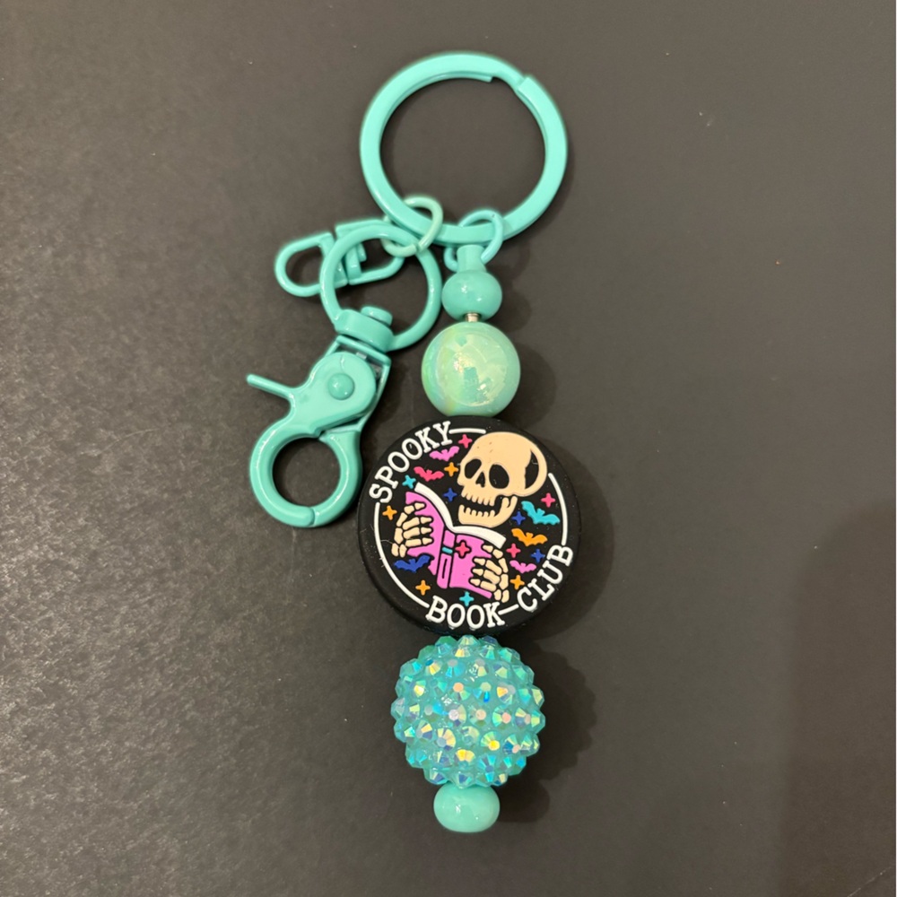 Spooky Book Club Kids Keychain - Teal